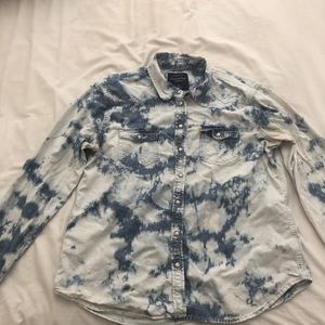 Bleach washed button up